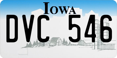 IA license plate DVC546