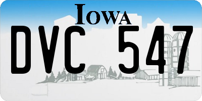 IA license plate DVC547