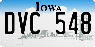IA license plate DVC548