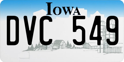 IA license plate DVC549