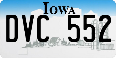 IA license plate DVC552