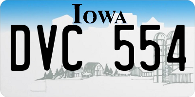 IA license plate DVC554