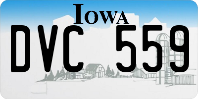 IA license plate DVC559