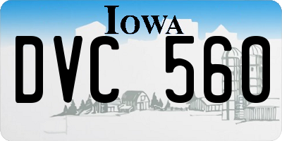 IA license plate DVC560