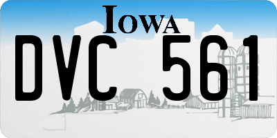 IA license plate DVC561