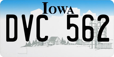 IA license plate DVC562