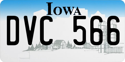 IA license plate DVC566