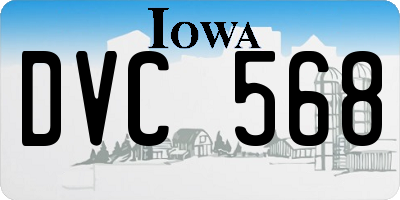 IA license plate DVC568
