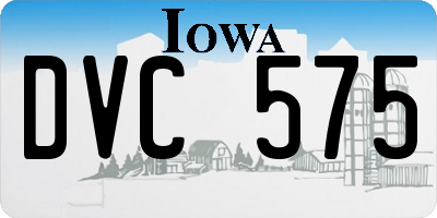 IA license plate DVC575