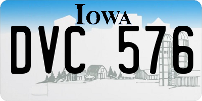 IA license plate DVC576