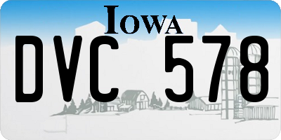 IA license plate DVC578