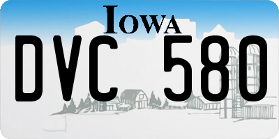 IA license plate DVC580