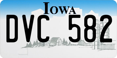 IA license plate DVC582