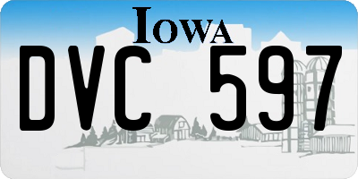 IA license plate DVC597