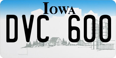 IA license plate DVC600