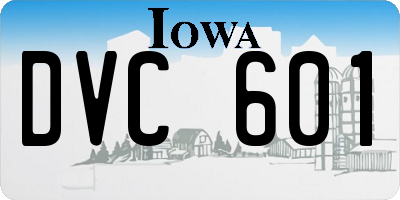 IA license plate DVC601