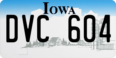 IA license plate DVC604