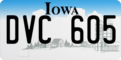 IA license plate DVC605