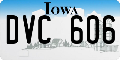 IA license plate DVC606