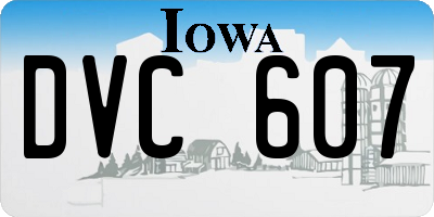 IA license plate DVC607