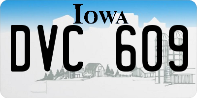 IA license plate DVC609