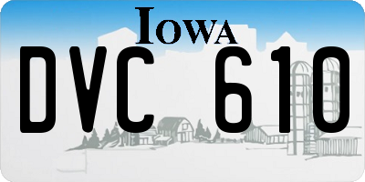 IA license plate DVC610