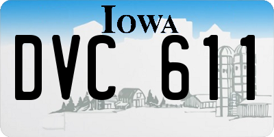 IA license plate DVC611