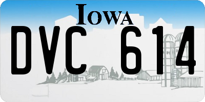 IA license plate DVC614