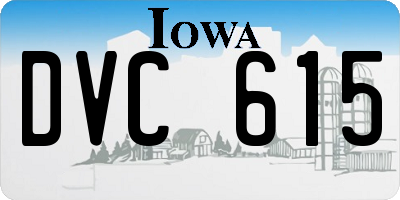 IA license plate DVC615