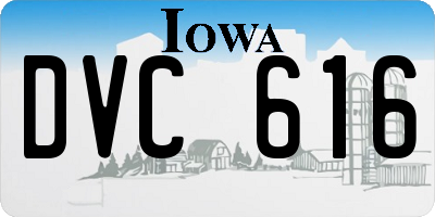IA license plate DVC616
