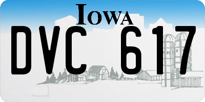 IA license plate DVC617