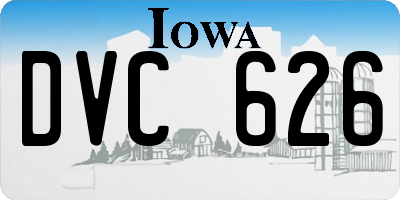 IA license plate DVC626
