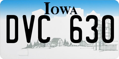 IA license plate DVC630