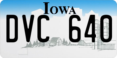 IA license plate DVC640