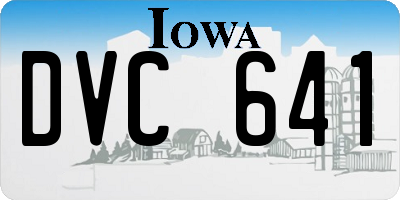 IA license plate DVC641