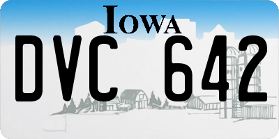 IA license plate DVC642
