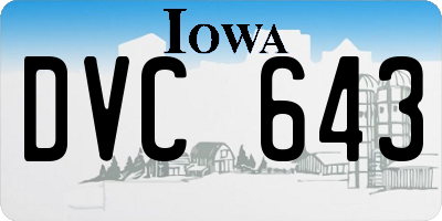 IA license plate DVC643