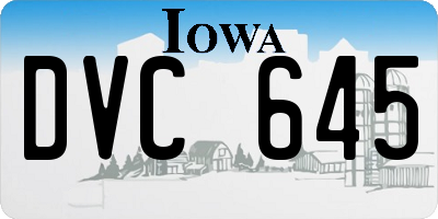 IA license plate DVC645
