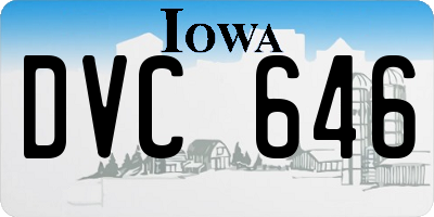 IA license plate DVC646