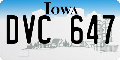 IA license plate DVC647