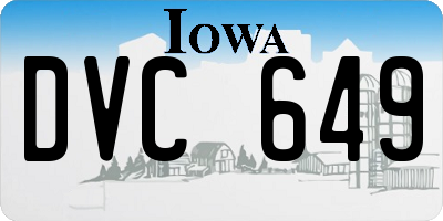 IA license plate DVC649