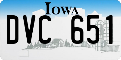 IA license plate DVC651