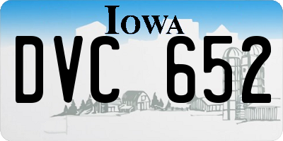IA license plate DVC652