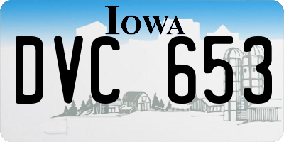 IA license plate DVC653