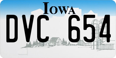 IA license plate DVC654