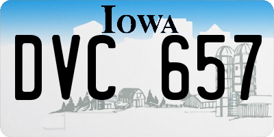 IA license plate DVC657