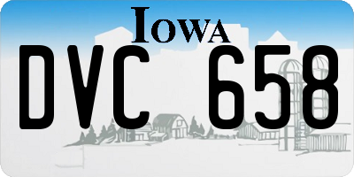 IA license plate DVC658