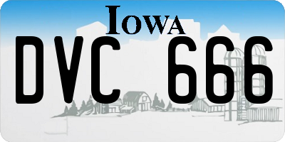 IA license plate DVC666