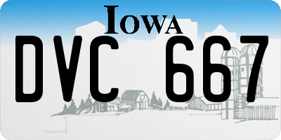IA license plate DVC667