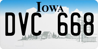 IA license plate DVC668